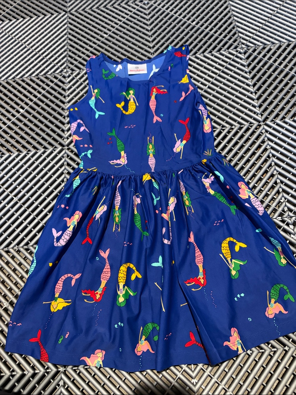 Hanna Andersson Navy Dress with Multicolor Mermaid Print